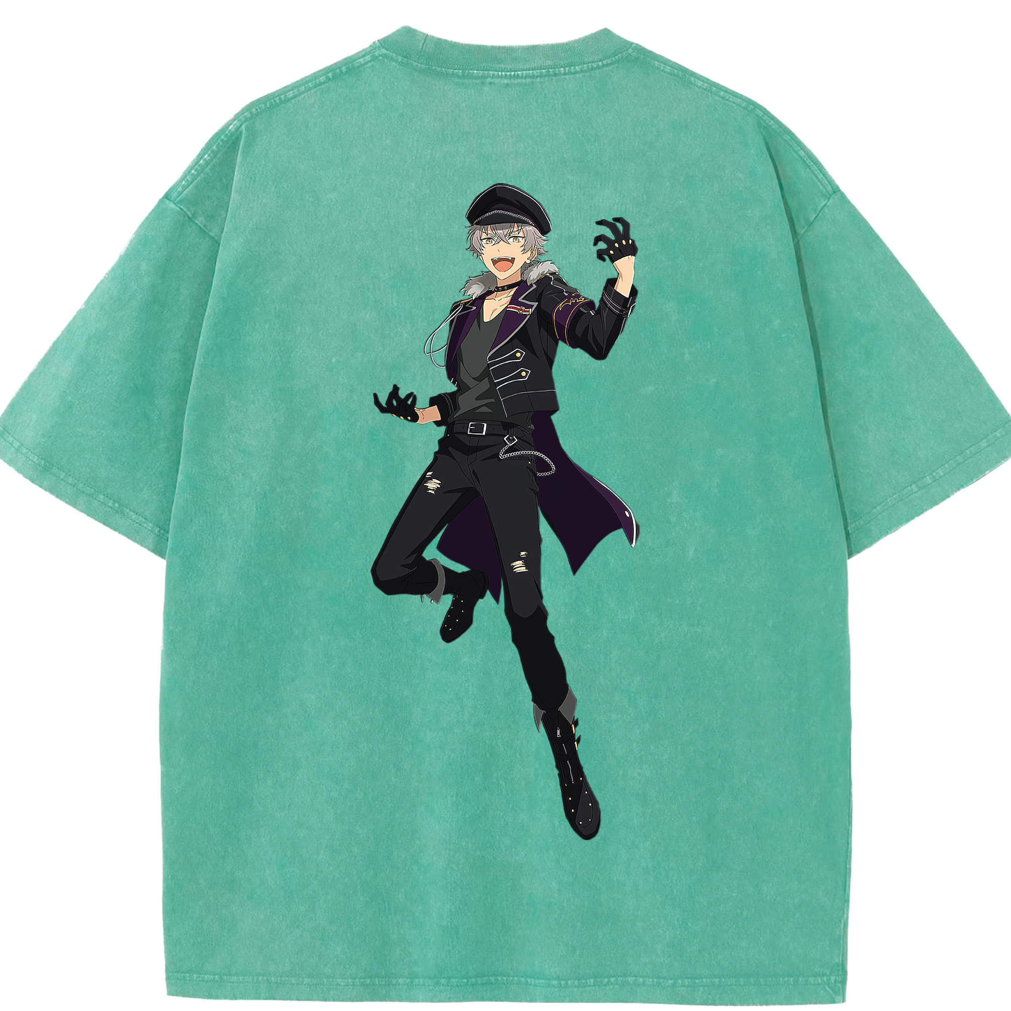 （画像用） あんさんぶるスターズ! Ensemble Stars 綿100% ヴィンテージ風 半袖Tシャツ（背面プリント）